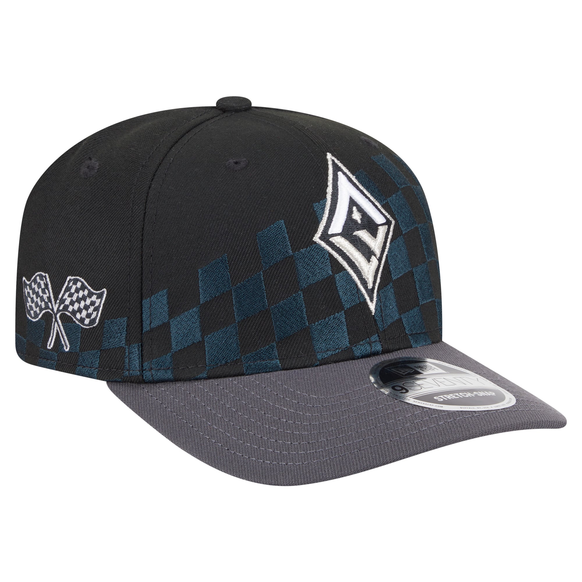 Unisex New Era Black Las Vegas Aces 9SEVENTY Checkerboard Print Adjustable Hat